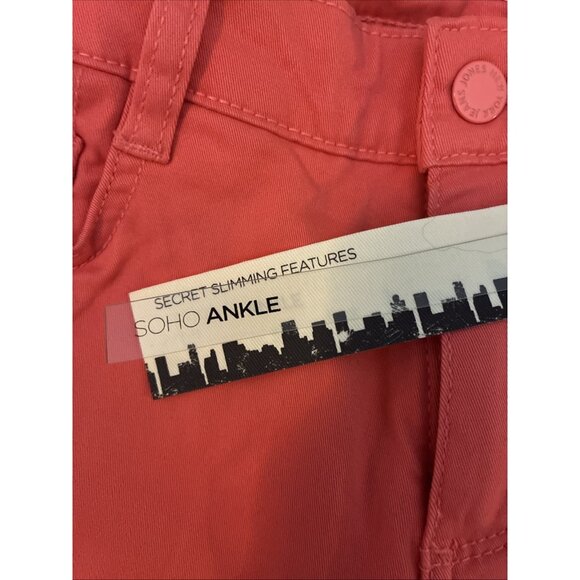 Jones New York Womens 6P Soho Ankle Jeans Coral Red Stretch Casual Petite - Picture 4 of 7